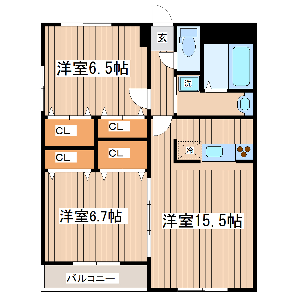 フルール新田東の間取り写真