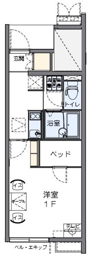 リボーン岩代（１階）の間取り