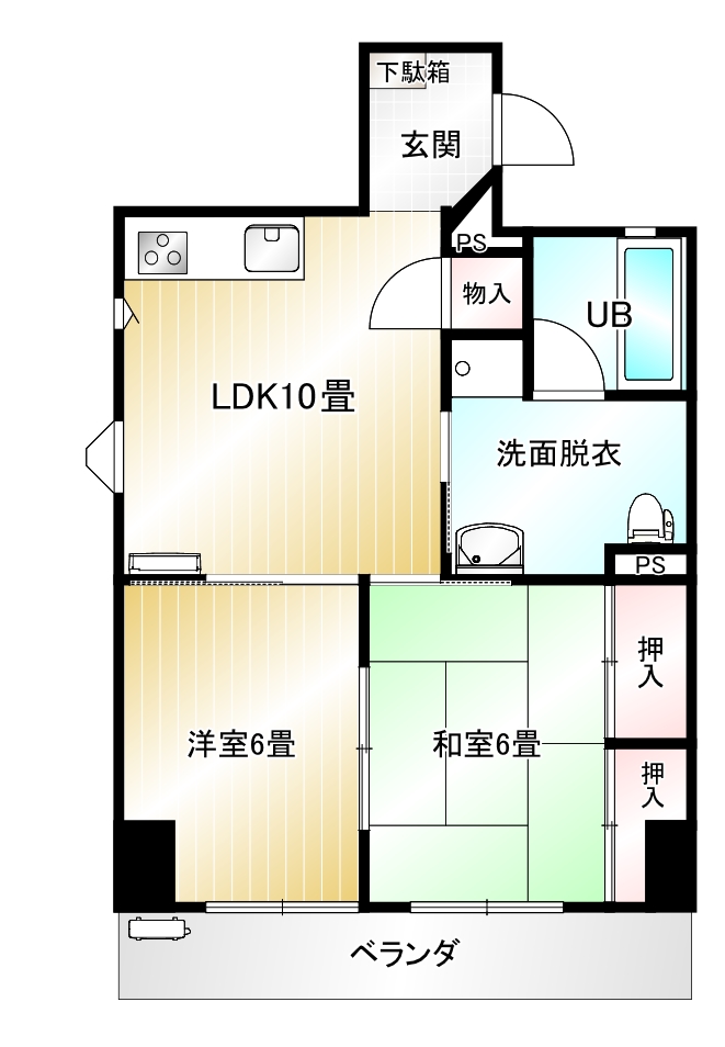 いわき市平のマンションの間取り