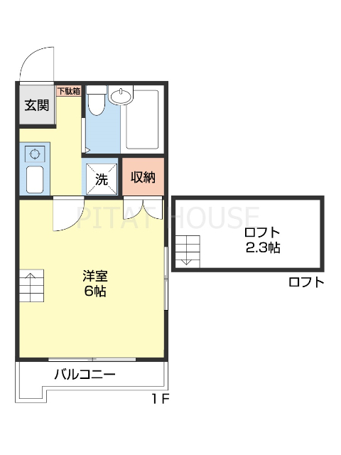 和歌山市西浜のアパートの間取り