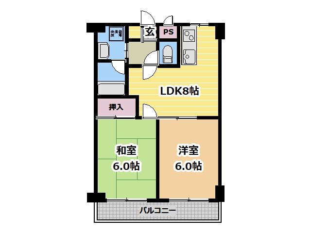 横浜市金沢区富岡東のマンションの間取り