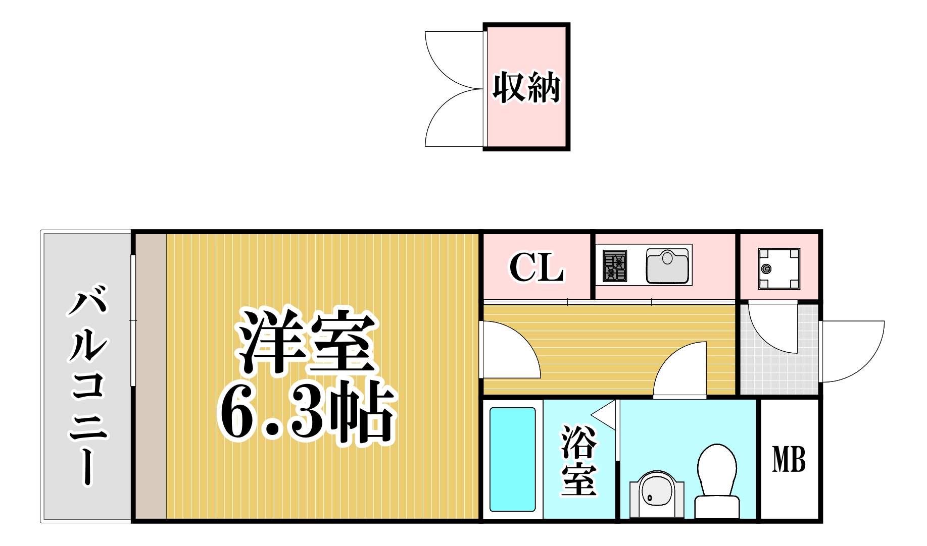 【福岡市城南区鳥飼のマンションの間取り】