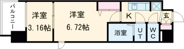 スプランディッド荒本駅前ＤＵＥの間取り