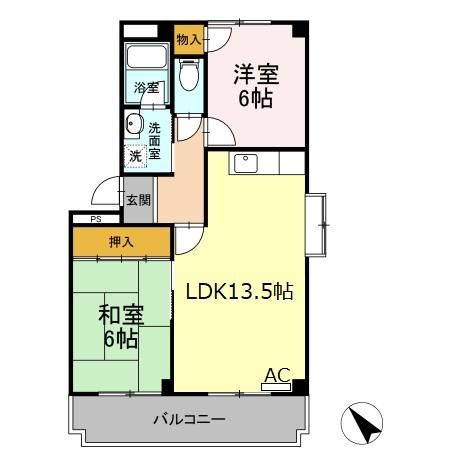 コーポタウン宮ノ北　(南棟)の間取り