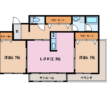 ビューパレ布瀬の間取り