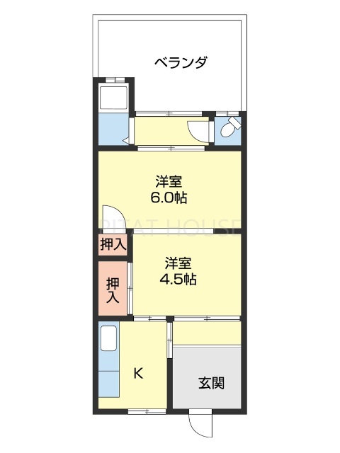 クレール六十谷の間取り