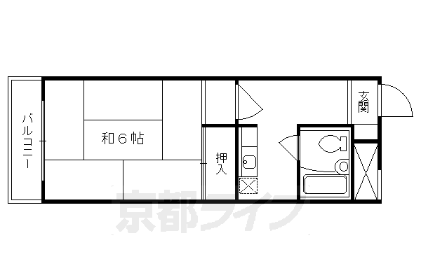 京都市中京区西ノ京原町のマンションの間取り