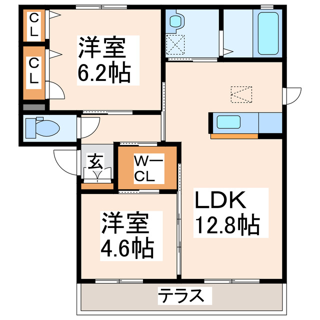 熊本市東区下江津のアパートの間取り