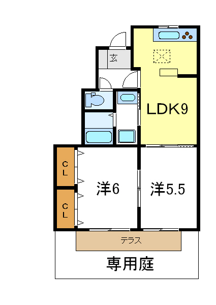 神戸市西区押部谷町栄のアパートの間取り