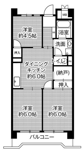 【ビレッジハウス港島タワー1号棟の間取り】