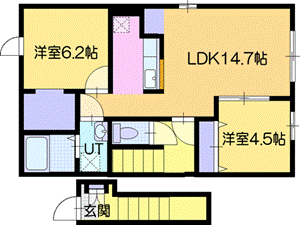 夕張郡長沼町本町北のアパートの間取り