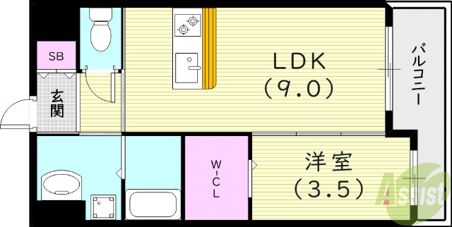 【K’s Court西宮北口の間取り】