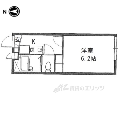 枚方市牧野北町のアパートの間取り