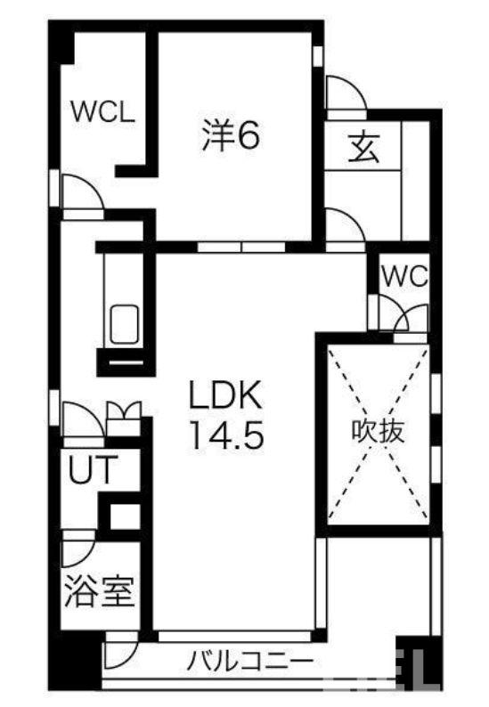 仙台市青葉区大町のマンションの間取り