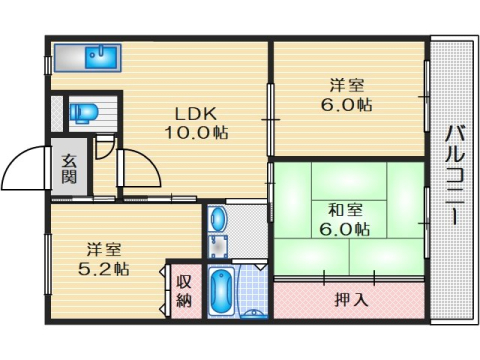 ハイツ阪井の間取り