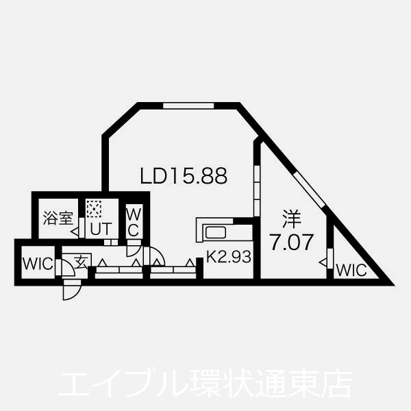 札幌市東区北八条東のマンションの間取り