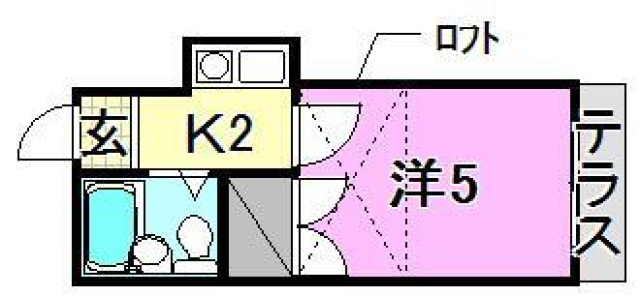 松山市中村のアパートの間取り