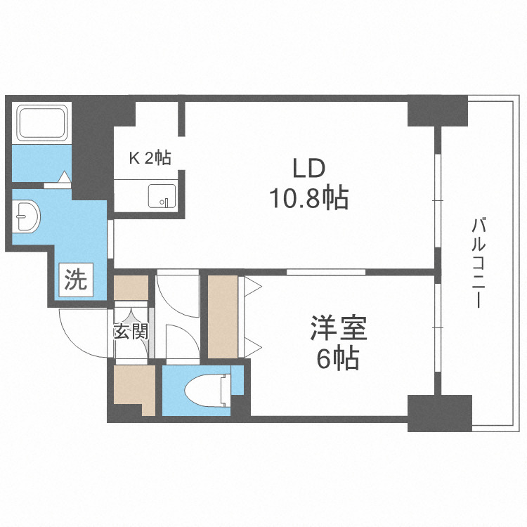 札幌市中央区南八条西のマンションの間取り