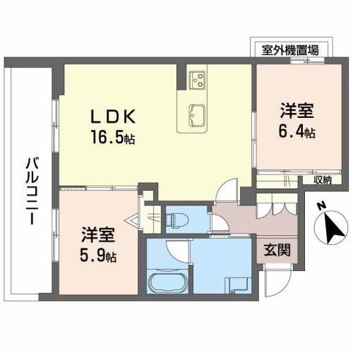 津市南丸之内のマンションの間取り