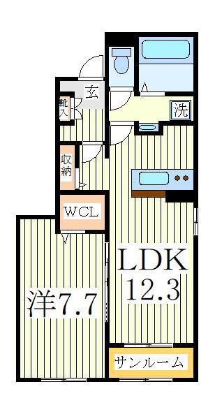 野田市七光台のアパートの間取り