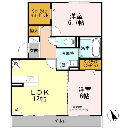 リビングタウン西条東　Ｂ棟の間取り