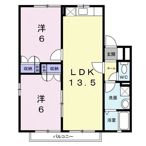 岩国市海土路町のアパートの間取り