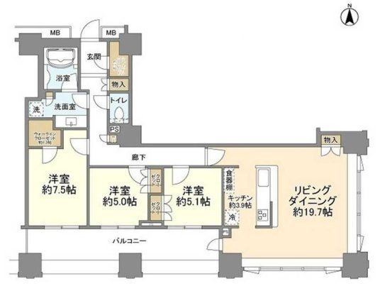 柏市若柴のマンションの間取り