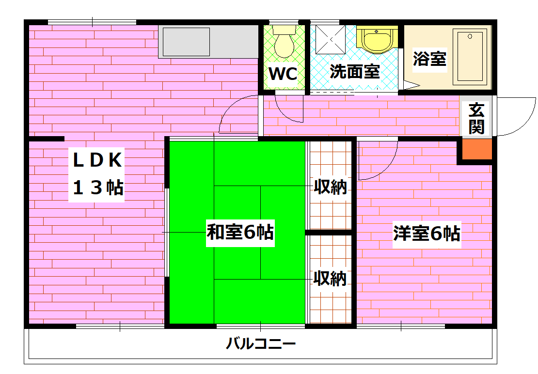 安芸郡海田町南幸町のマンションの間取り