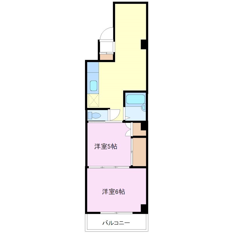 川崎市中原区北谷町のマンションの間取り