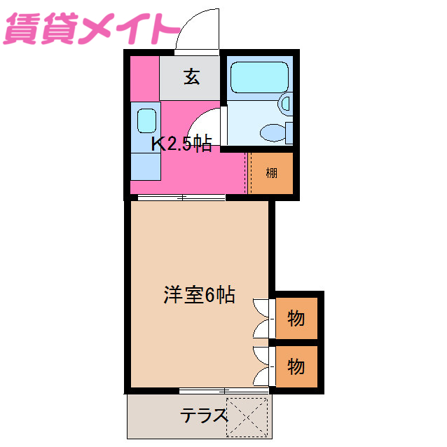 伊勢市古市町のアパートの間取り