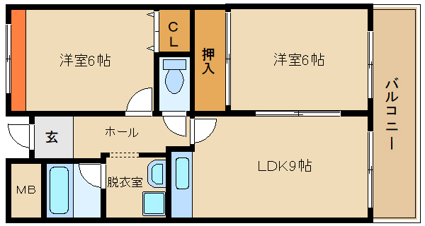 藤井寺市御舟町のマンションの間取り