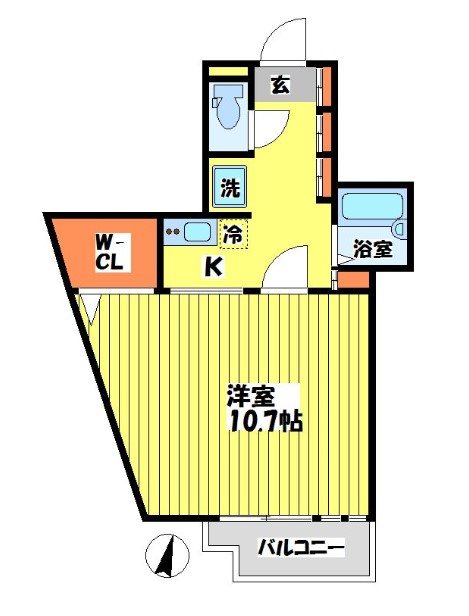 【目黒区駒場のマンションの間取り】