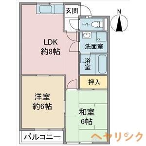 長久手市蟹原のアパートの間取り