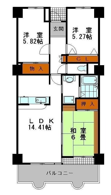 姫路市増位新町のマンションの間取り