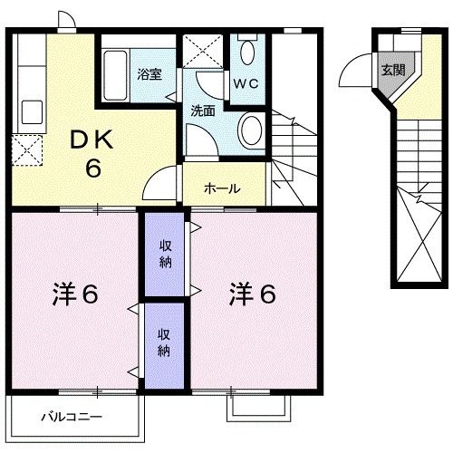 新城市字宮ノ西のアパートの間取り