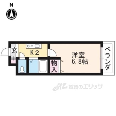 京都市北区上賀茂向縄手町のマンションの間取り