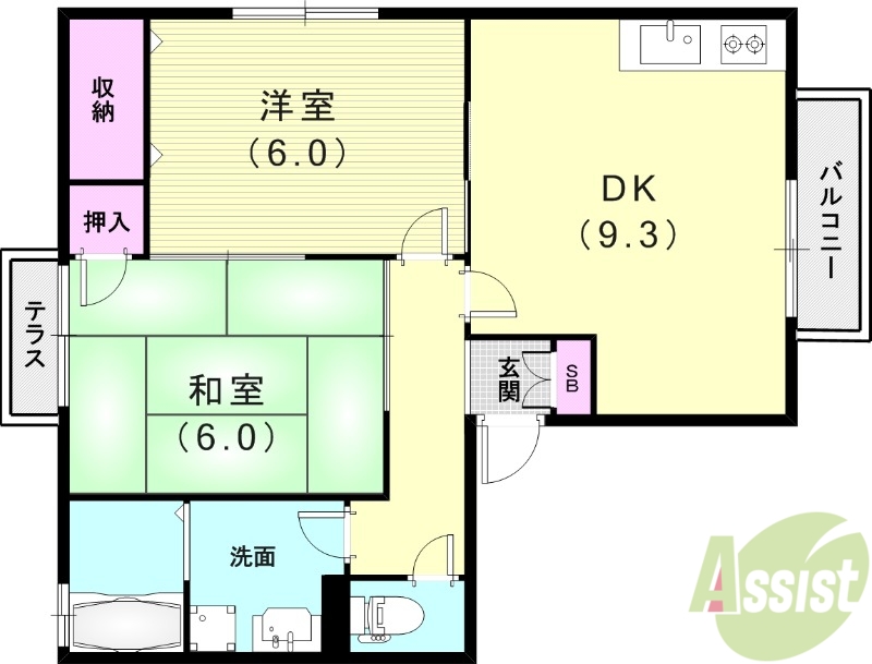 【アベニュータツミ　Ｂ棟の間取り】