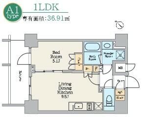 台東区蔵前のマンションの間取り