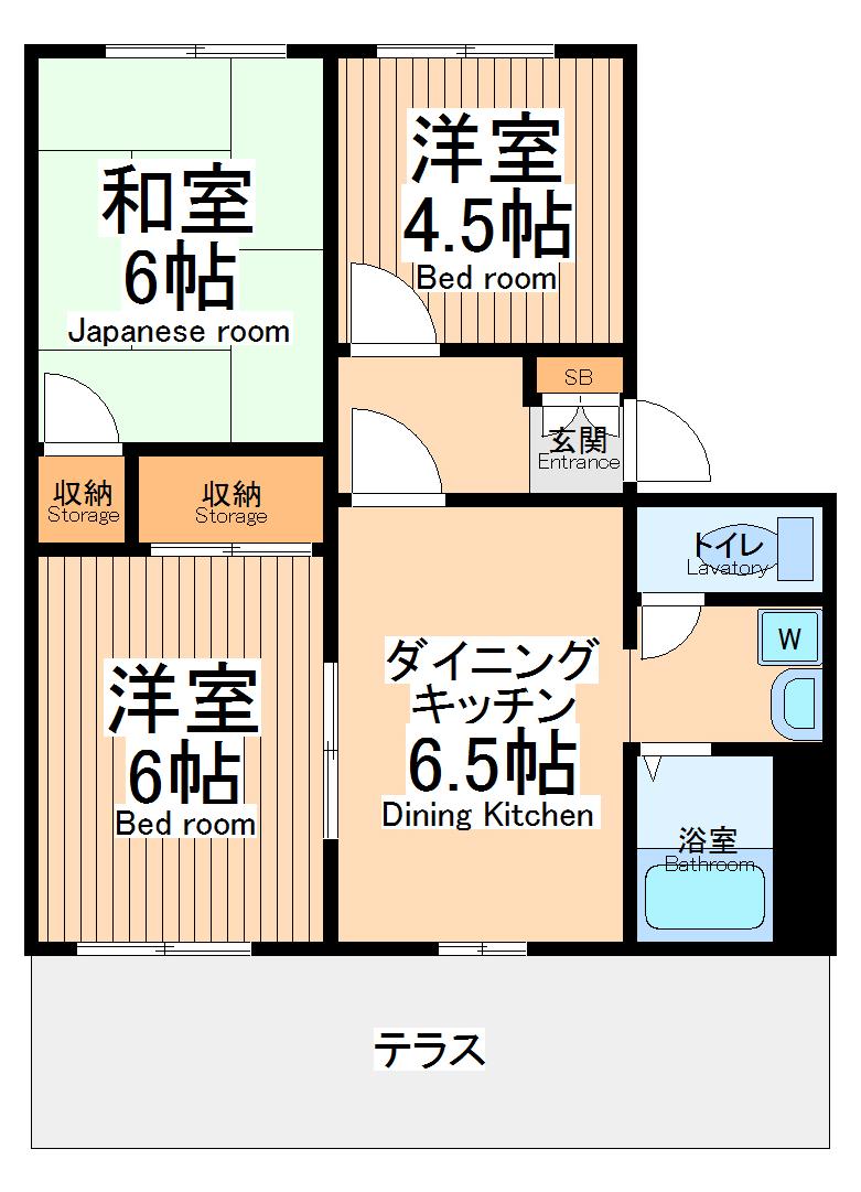 東大和市芋窪のアパートの間取り