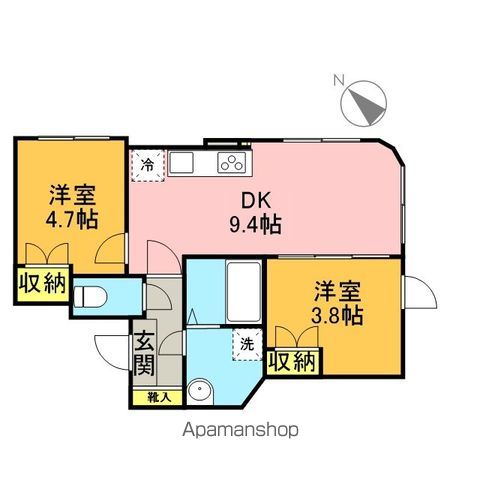 京王線 代田橋駅 徒歩10分 5階建 築3年の間取り写真