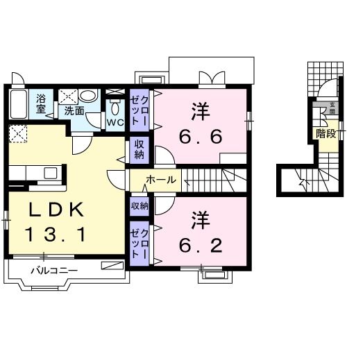 エバーグリーンの間取り写真