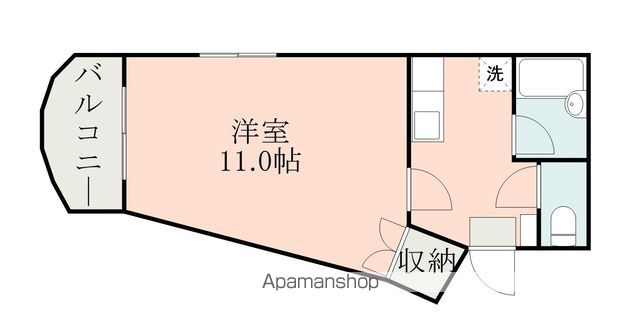 熊本市電健軍線 神水交差点駅 徒歩13分 3階建 築36年の間取り写真