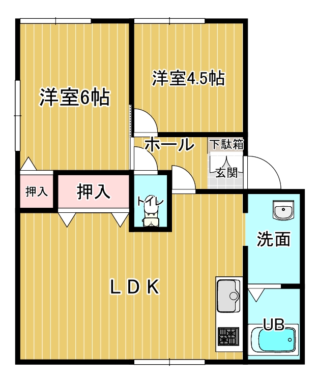 メゾン二神2-105号の間取り