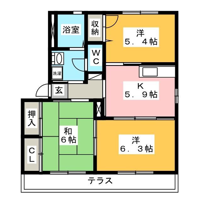 コスモハイツ　Ｄの間取り