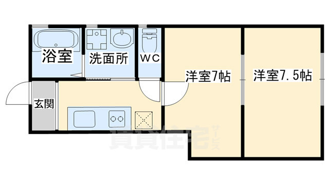 金閣寺氷室ハイツの間取り