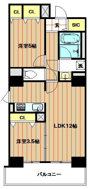 ＢＬＥＵ　ＥＴ　ＧＲＩＳ上町台の間取り