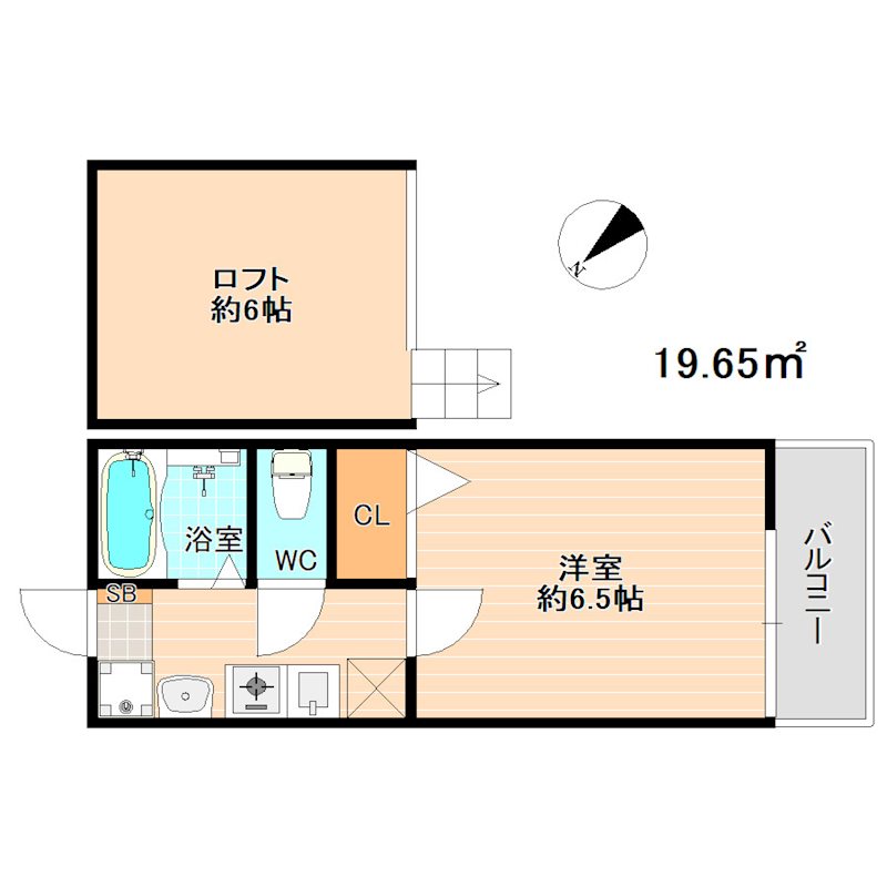 福岡市東区和白東のアパートの間取り