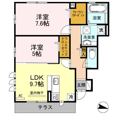 堺市南区高倉台のアパートの間取り