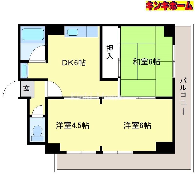 和歌山市美園町のマンションの間取り