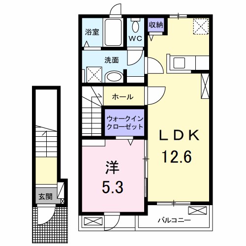 揖保郡太子町東南のアパートの間取り